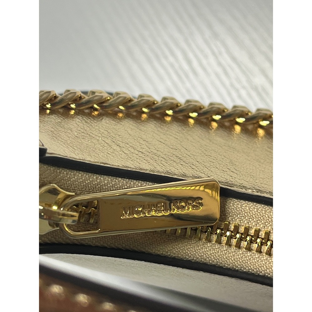 NEW Michael Kors Jet Set Small Pouchette Crossbody Bag Metallic Gold 35S2G7ZC5M - Picture 3 of 10